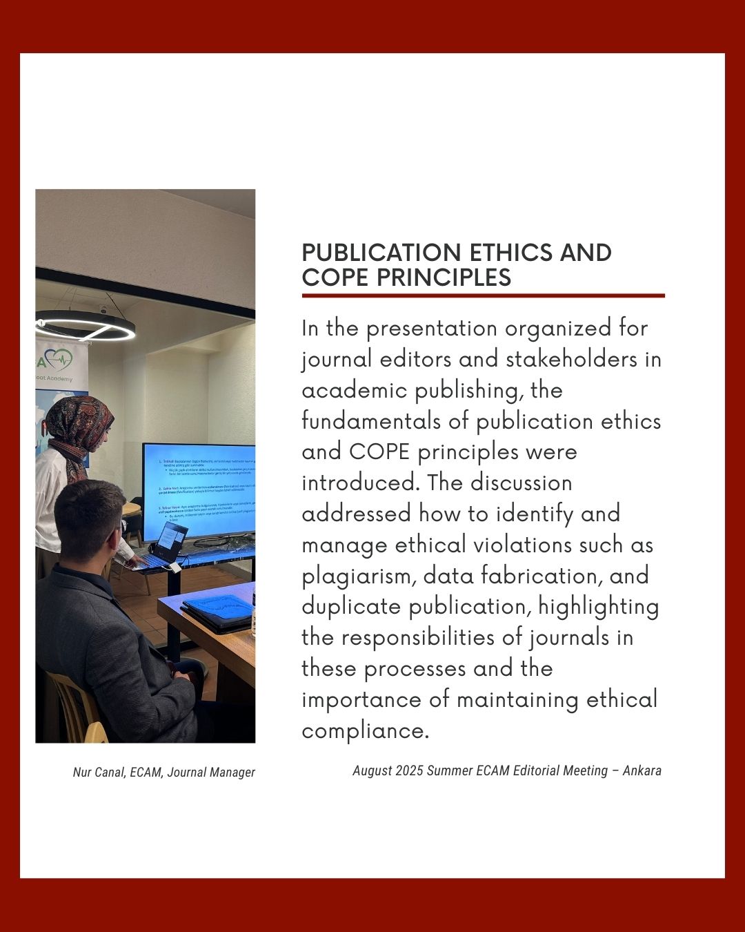 August 2025 Summer ECAM Editorial Meeting, Ankara